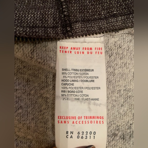 Puma - zip high-neck dark grey sweatshirt, fuzzy hood - size small - Picture 9 of 12